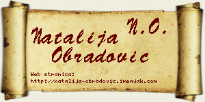 Natalija Obradović vizit kartica